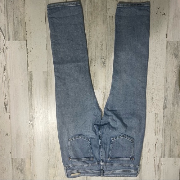 Pilcro Anthropologie Side Stripe Mid-Rise Slim Boyfriend Jeans sz 27 Distressed - Picture 12 of 12